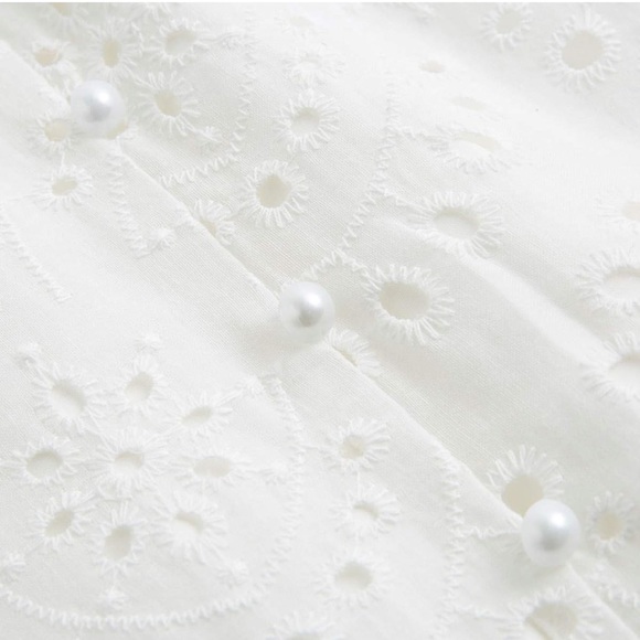 Women's Embroidery Pearl Button Down Dress V Neck Spaghetti Strap Maxi Dress - Picture 5 of 6